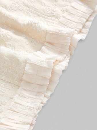 ROMWE Kawaii Plain Color Frill Trim Tube Top Bandeau Top - Image 5