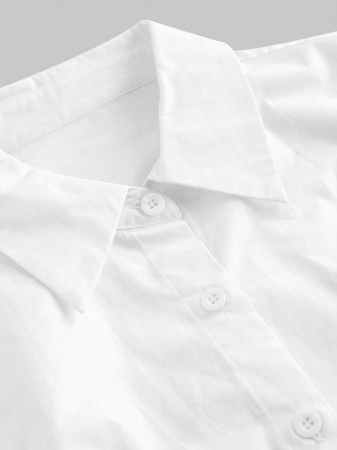 ROMWE Grunge Punk Y2K Backless Cross Strap Cinched Waist Shirt - Image 4