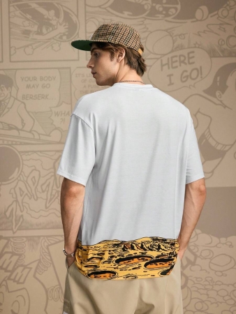 Astro Boy X SHEIN Men's 1pc Cartoon Figure Graphic Round Neck Drop Shoulder Oversize Short Sleeve T-Shirt - Image 4