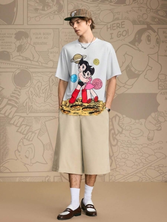 Astro Boy X SHEIN Men's 1pc Cartoon Figure Graphic Round Neck Drop Shoulder Oversize Short Sleeve T-Shirt - Image 8