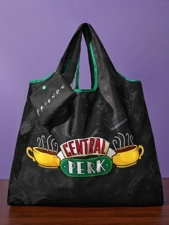 Pop Mart Azura X SHEIN 1pc Cartoon Character Patterned Drawstring Tote Bag Made Of Polyester Material, Large Capacity, Suitable For Commuting, Shopping, And Traveling, Suitable For Both Ladies And Gentlemen, The Bag Can Be Folded For Easy Storage And Convenient Carrying,Tears For Beach - Image 12