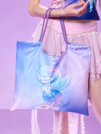 Pop Mart Azura X SHEIN 1pc Cartoon Character Patterned Drawstring Tote Bag Made Of Polyester Material, Large Capacity, Suitable For Commuting, Shopping, And Traveling, Suitable For Both Ladies And Gentlemen, The Bag Can Be Folded For Easy Storage And Convenient Carrying,Tears For Beach - Image 40