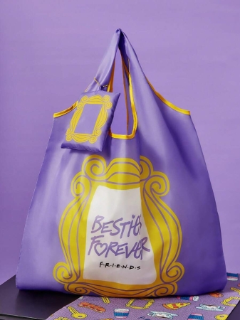 Pop Mart Azura X SHEIN 1pc Cartoon Character Patterned Drawstring Tote Bag Made Of Polyester Material, Large Capacity, Suitable For Commuting, Shopping, And Traveling, Suitable For Both Ladies And Gentlemen, The Bag Can Be Folded For Easy Storage And Convenient Carrying,Tears For Beach - Image 54