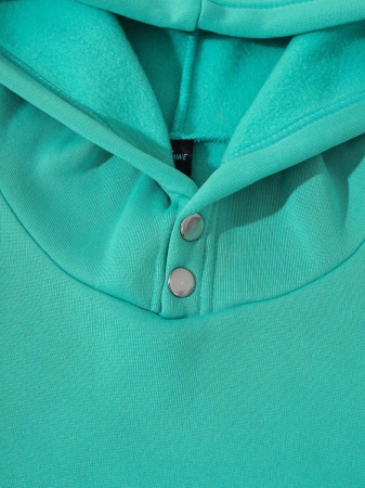 ROMWE MEN Street Life Men's Solid Color Pocket Casual Patchwork Hoodie, Autumn/Winter - Image 3