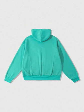 ROMWE MEN Street Life Men's Solid Color Pocket Casual Patchwork Hoodie, Autumn/Winter - Image 4