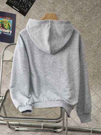 Discovery X SHEIN Women's Letter & Dinosaur Pattern Hooded Long Sleeve Sweatshirt - Image 3