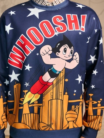 Astro Boy X SHEIN Men's Casual Everyday Cartoon Figure Graphic Crew Neck Sweatshirt , Fall Winter - Image 6