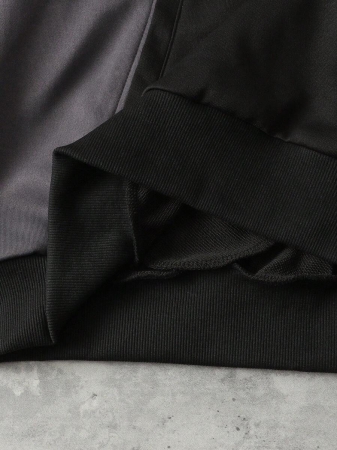 ROMWE MEN Street Life Men's Patchwork Contrast Color Hoodie, Retro Street Style, For Fall - Image 7