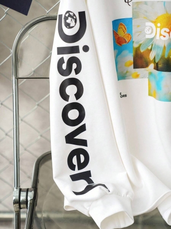 Discovery X SHEIN Plus Size Letter & Floral Pattern White Crew Neck Long Sleeve Sweatshirt Graphic Sweatshirts Women Sweatshirts Long Sleeve Graphic Tshirt Discovery Sweatshirt Daisy Graphic Sweatshirt All White Sweatshirt Fall Women Clothes Outdoor Clothings Winter Clothes Fall Outfits Autumn - Image 6