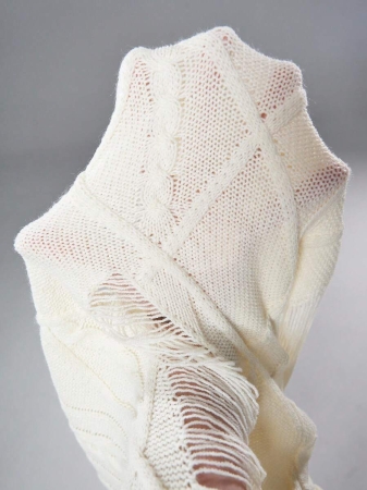 Bloopia Women's Fashion Crew Neck Distressed Long Sleeve Fringe Knit Pullover Sweater - Image 8