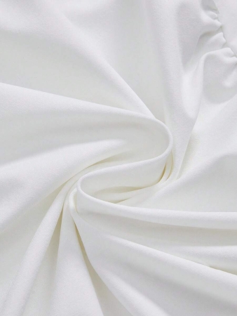 ROMWE Women's Lace Patchwork Asymmetrical Hem Lace Trim Halter Tie Flare Sleeve Fitted T-Shirt - Image 5