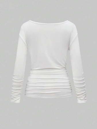 ROMWE Grunge Punk Vintage Grunge Vine Cross Cowl Neck Convertible Elastic Ruched Women's Camisole Top - Image 3