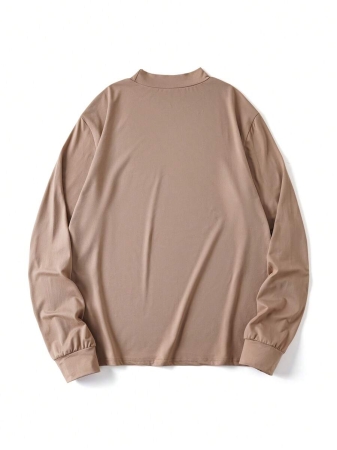 FRIENDS X SHEIN Unisex 3pcs/Set Casual Architecture & Letter Print Stand Collar Long Sleeve T-Shirts, Autumn - Image 3