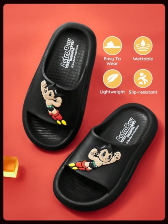 LE PETIT PRINCE X SHEIN Moon & Star Cute Cartoon Blue Children's Slip-On Slippers Toddlers & Kids Non-Slip Quick-Drying Shower Slide, Lightweight And Durable EVA Material, Unisex For Boys And Girls In The House, Bthroom, Playground, Swimming Pool, Beach Indoor Outdoor - Image 11