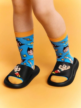 LE PETIT PRINCE X SHEIN Moon & Star Cute Cartoon Blue Children's Slip-On Slippers Toddlers & Kids Non-Slip Quick-Drying Shower Slide, Lightweight And Durable EVA Material, Unisex For Boys And Girls In The House, Bthroom, Playground, Swimming Pool, Beach Indoor Outdoor - Image 16