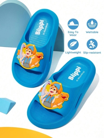 LE PETIT PRINCE X SHEIN Moon & Star Cute Cartoon Blue Children's Slip-On Slippers Toddlers & Kids Non-Slip Quick-Drying Shower Slide, Lightweight And Durable EVA Material, Unisex For Boys And Girls In The House, Bthroom, Playground, Swimming Pool, Beach Indoor Outdoor - Image 77