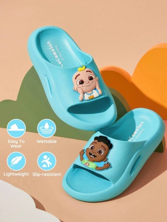LE PETIT PRINCE X SHEIN Moon & Star Cute Cartoon Blue Children's Slip-On Slippers Toddlers & Kids Non-Slip Quick-Drying Shower Slide, Lightweight And Durable EVA Material, Unisex For Boys And Girls In The House, Bthroom, Playground, Swimming Pool, Beach Indoor Outdoor - Image 114