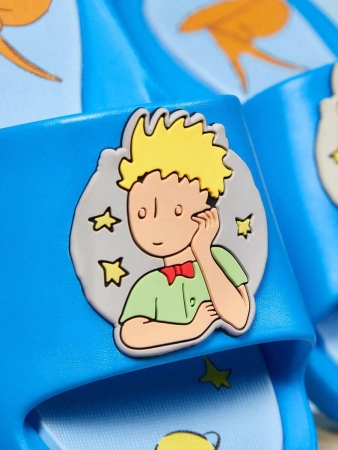 LE PETIT PRINCE X SHEIN Moon & Star Cute Cartoon Blue Children's Slip-On Slippers Toddlers & Kids Non-Slip Quick-Drying Shower Slide, Lightweight And Durable EVA Material, Unisex For Boys And Girls In The House, Bthroom, Playground, Swimming Pool, Beach Indoor Outdoor - Image 128