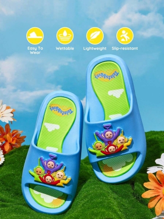 LE PETIT PRINCE X SHEIN Moon & Star Cute Cartoon Blue Children's Slip-On Slippers Toddlers & Kids Non-Slip Quick-Drying Shower Slide, Lightweight And Durable EVA Material, Unisex For Boys And Girls In The House, Bthroom, Playground, Swimming Pool, Beach Indoor Outdoor - Image 150