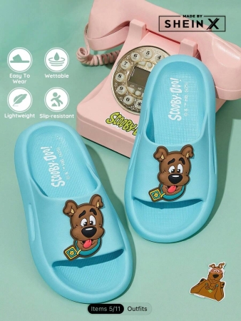 LE PETIT PRINCE X SHEIN Moon & Star Cute Cartoon Blue Children's Slip-On Slippers Toddlers & Kids Non-Slip Quick-Drying Shower Slide, Lightweight And Durable EVA Material, Unisex For Boys And Girls In The House, Bthroom, Playground, Swimming Pool, Beach Indoor Outdoor - Image 208