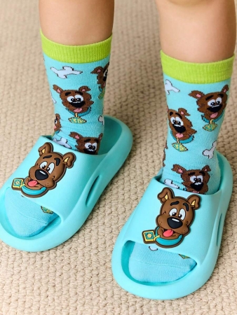 LE PETIT PRINCE X SHEIN Moon & Star Cute Cartoon Blue Children's Slip-On Slippers Toddlers & Kids Non-Slip Quick-Drying Shower Slide, Lightweight And Durable EVA Material, Unisex For Boys And Girls In The House, Bthroom, Playground, Swimming Pool, Beach Indoor Outdoor - Image 216