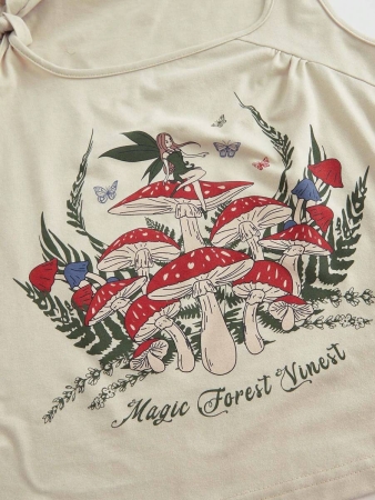 ROMWE Fairycore Y2K Mushroom Fairy Criss-Cross Strap Women Tank Top - Image 5