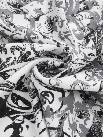 ROMWE Grunge Punk Punk Street Tie-Dye Vintage Cross Sexy Asymmetrical Shoulder Graphic T-Shirt For Women - Image 5