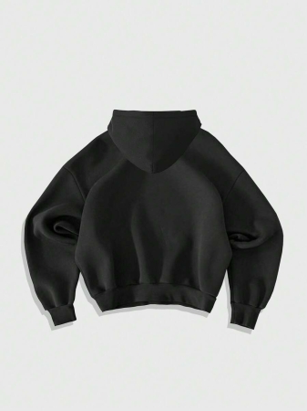 ROMWE MEN Street Life Men's Rhinestone Embellished Cross Figure Print Casual Loose Fit Hoodie Sweatshirt, Autumn - Image 4