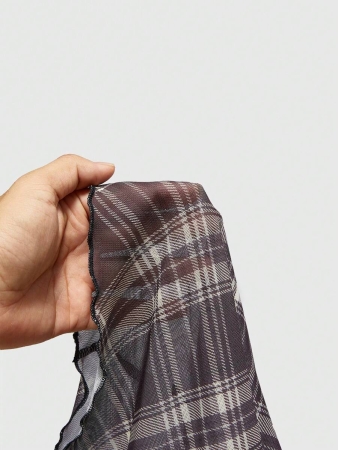 ROMWE J-Fashion Women's Contrast Lace Sweetheart Neck Tie Front Plaid Dolman Sleeve Fashionable T-Shirt - Image 19