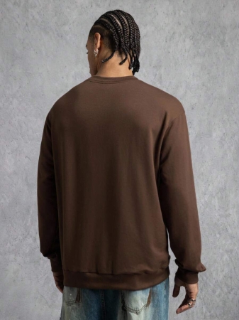 GODZILLAxKONG X SHEIN Men's Monster & Letter Graphic Crew Neck Long Sleeve Pullover Sweatshirt - Image 3