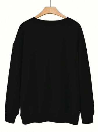 Christmas Candy Cocoa And Bowknot Pattern Printed Sweatshirt - Autumn And Winter Season Casual Long Sleeve, Round Neck Sweatshirt, Suitable For Women - Machine Washable Polyester - Plus Size Women's Clothing 2025 - Image 9