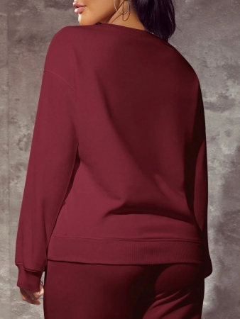 SHEIN SXY Letter Graphic Drop Shoulder Sweatshirt,Long Sleeve Tops In Fall/Winter - Image 8