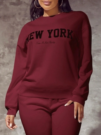 SHEIN SXY Letter Graphic Drop Shoulder Sweatshirt,Long Sleeve Tops In Fall/Winter - Image 10