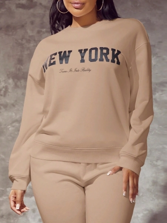 SHEIN SXY Letter Graphic Drop Shoulder Sweatshirt,Long Sleeve Tops In Fall/Winter - Image 21