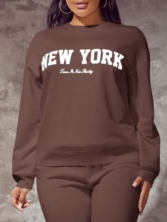 SHEIN SXY Letter Graphic Drop Shoulder Sweatshirt,Long Sleeve Tops In Fall/Winter - Image 27