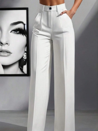 Women's High Waist Pleated Loose Fit Trousers, Suitable For Work And Casual Wear, Spring/Summer - Image 2