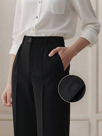 Women's High Waist Pleated Loose Fit Trousers, Suitable For Work And Casual Wear, Spring/Summer - Image 19