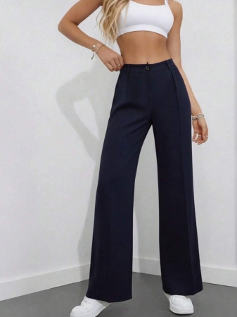 Women's High Waist Pleated Loose Fit Trousers, Suitable For Work And Casual Wear, Spring/Summer - Image 24