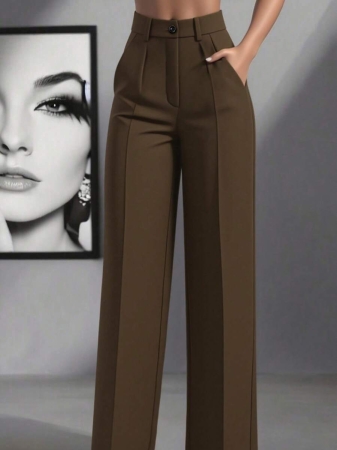 Women's High Waist Pleated Loose Fit Trousers, Suitable For Work And Casual Wear, Spring/Summer - Image 32