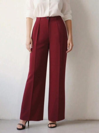 Women's High Waist Pleated Loose Fit Trousers, Suitable For Work And Casual Wear, Spring/Summer - Image 47