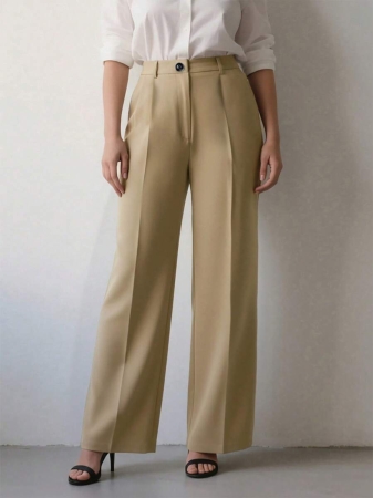Women's High Waist Pleated Loose Fit Trousers, Suitable For Work And Casual Wear, Spring/Summer - Image 54