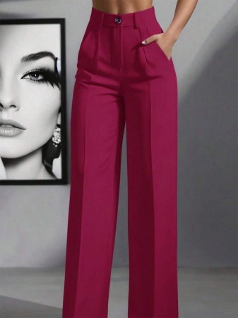 Women's High Waist Pleated Loose Fit Trousers, Suitable For Work And Casual Wear, Spring/Summer - Image 56