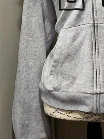 Noixe Women's Slim Fit Hooded Sweatshirt Jacket With Faux Fur Collar - Image 8