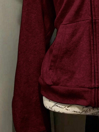 Noixe Women's Slim Fit Hooded Sweatshirt Jacket With Faux Fur Collar - Image 13