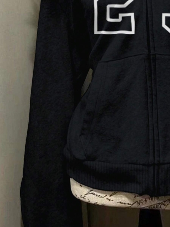 Noixe Women's Slim Fit Hooded Sweatshirt Jacket With Faux Fur Collar - Image 17