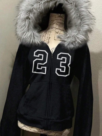 Noixe Women's Slim Fit Hooded Sweatshirt Jacket With Faux Fur Collar - Image 18