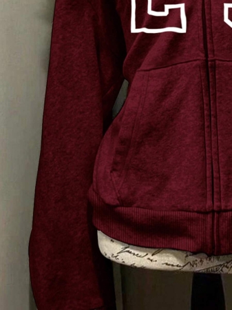 Noixe Women's Slim Fit Hooded Sweatshirt Jacket With Faux Fur Collar - Image 22