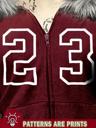 Noixe Women's Slim Fit Hooded Sweatshirt Jacket With Faux Fur Collar - Image 24