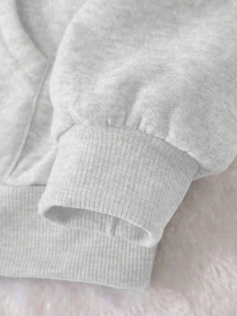 HESSEN Women's New Autumn/Winter Fashion Casual Loose Versatile Solid Color & Letter Print Long Sleeve Hoodie Sweatshirt, Daily Wear, Back To School, Graduation, Teacher Outfit, Outdoor Fitness, Running, Christmas Party - Image 5