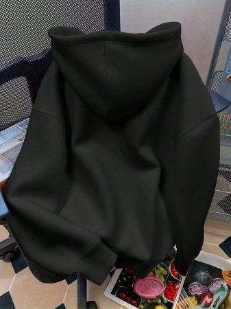 HESSEN Women's New Autumn/Winter Fashion Casual Loose Versatile Solid Color & Letter Print Long Sleeve Hoodie Sweatshirt, Daily Wear, Back To School, Graduation, Teacher Outfit, Outdoor Fitness, Running, Christmas Party - Image 7